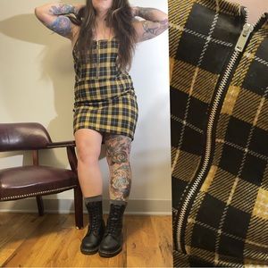 Tartan Spaghetti Strap Mini Dress